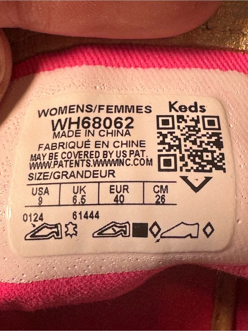 Keds x Barbie WH68062 Iridescent Gold Triple Kick Platform Sneakers Size 9